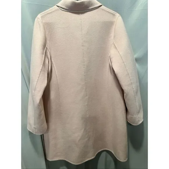 Fendi Roma Wool Coat 42 Blush Pink Shearling Pocket Jacket Italy Luxury Designer - Picture 11 of 15